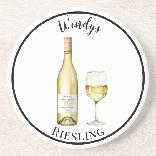 Weißer Untersetzer Lover - Personalisierter Wein (Vorne)