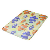 Weißer Unterwasserozean 3d blauer Orangenfisch Badematte (Schrägansicht)