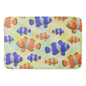Weißer Unterwasserozean 3d blauer Orangenfisch Badematte (Vorderseite)