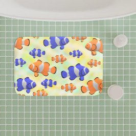 Weißer Unterwasserozean 3d blauer Orangenfisch Badematte