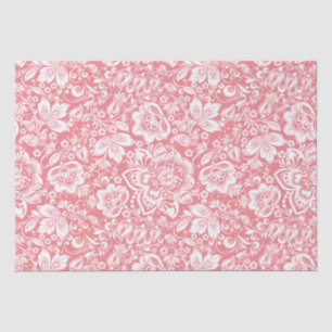 Weißer Vintager Damast im rosa Hintergrund Seidenpapier