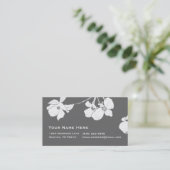 Weißer Vintager Hartriegel auf Grau Visitenkarte (Stehend Vorderseite)