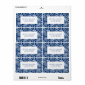 Weißer Vintager Paisley Custom Navy Blue Hintergru (Vorne)