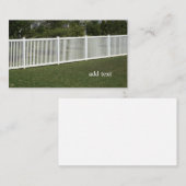 Weißer Vinyl-Zaun Visitenkarte (Vorne/Hinten)