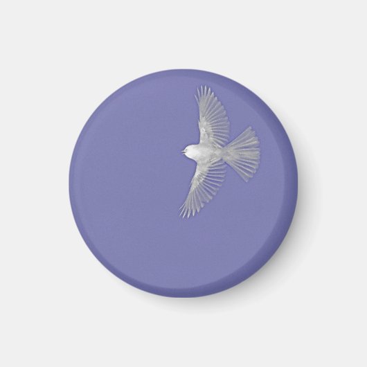 Weißer Vogel im Flug Magnet (Vorne)