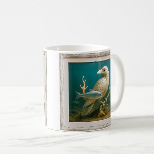 Weißer Vogel Kaffeetasse (VorderseiteRechts)
