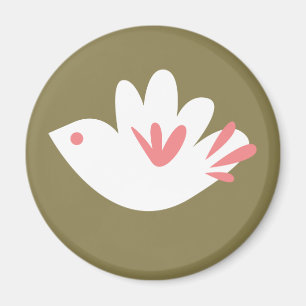 Weißer Vogel-Magnet Magnet