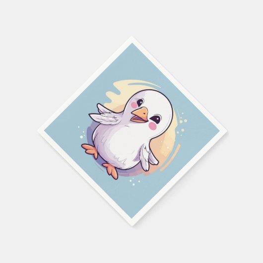 Weißer Vogel Serviette (Ecke)