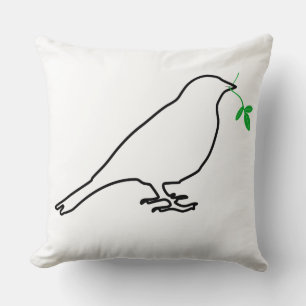 Weißer Vogel und Perückenkissen Kissen