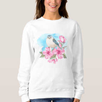 Weißer Vogel. Wasserfarbenfeder Sweatshirt