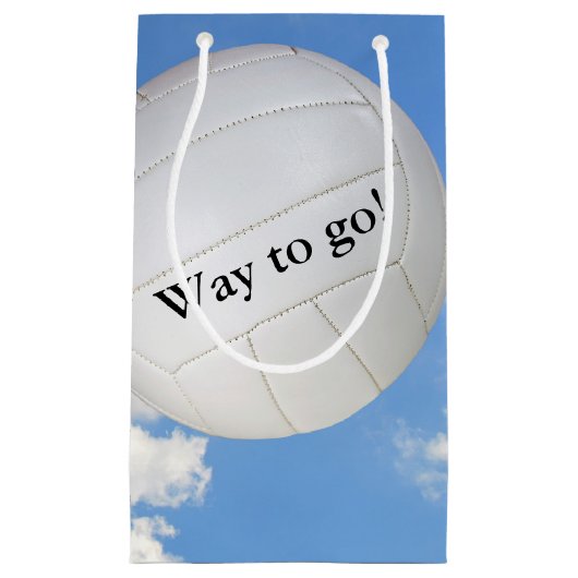 weißer Volleyball am Himmel Kleine Geschenktüte (Vorderseite)