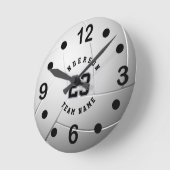 Weißer Volleyballstil mit DIY-Text Runde Wanduhr (Winkel)