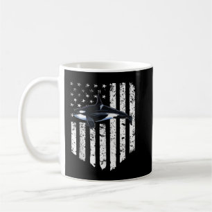 Weißer Wal der amerikanischen Flagge Orca Killer 4 Kaffeetasse