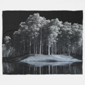 Weißer Wald (Nacht) Fleecedecke (Vorderseite (Horizontal))