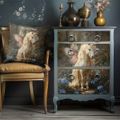 Weißer Wald Unicorn Rosa Schmetterling Flügel Pfer Kissen