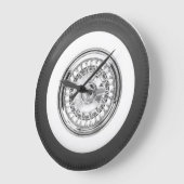 Weißer Wandreifen Große Wanduhr (Winkel)