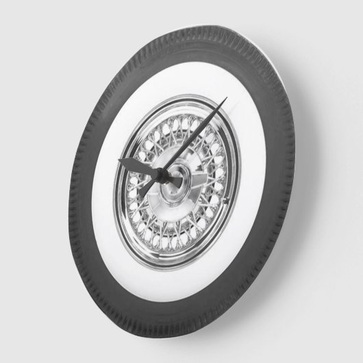 Weißer Wandreifen Große Wanduhr (Winkel)