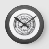 Weißer Wandreifen Runde Wanduhr (Vorderseite)