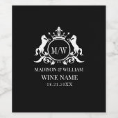 Weißer Wappen und 2 Pferde, königliche Abzeichen-K Weinetikett (Einzelnes Label)