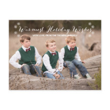 Weißer wärmer Urlaub wünscht Foto Postkarte