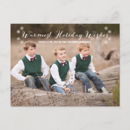 Weißer wärmer Urlaub wünscht Foto Postkarte