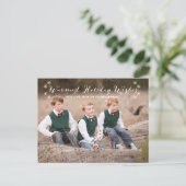 Weißer wärmer Urlaub wünscht Foto Postkarte (Stehend Vorderseite)