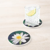 weißer Wasserliliesandstein-Untersetzer Getränkeuntersetzer (Seite)