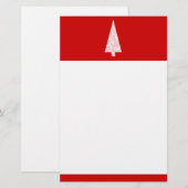 Weißer Weihnachtsbaum. Auf Rot. Modern Briefpapier (Vorne/Hinten)
