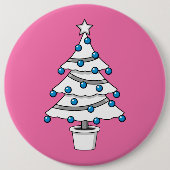 Weißer Weihnachtsbaum Button (Vorderseite)