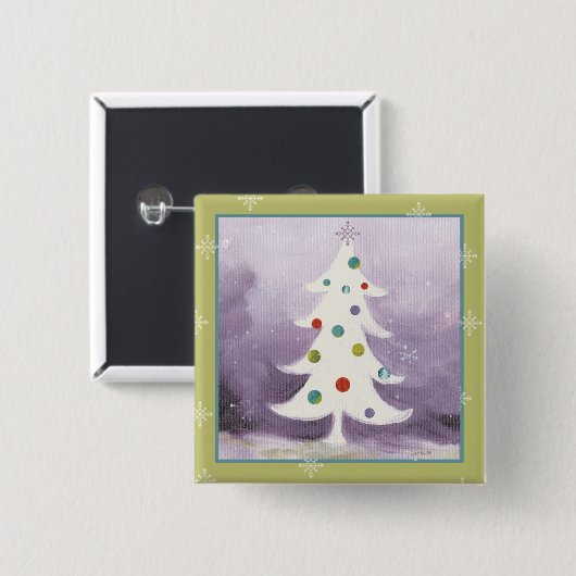 Weißer Weihnachtsbaum Button (Vorne & Hinten)