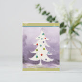 Weißer Weihnachtsbaum Feiertagspostkarte (Stehend Vorderseite)