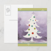 Weißer Weihnachtsbaum Feiertagspostkarte (Vorne/Hinten)