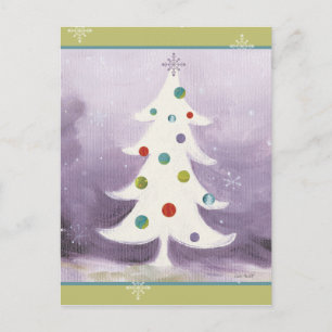 Weißer Weihnachtsbaum Feiertagspostkarte