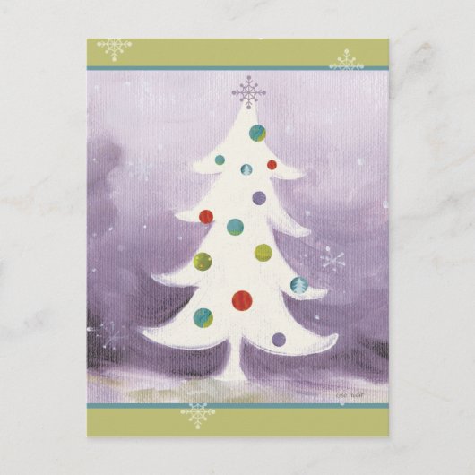 Weißer Weihnachtsbaum Feiertagspostkarte (Vorderseite)