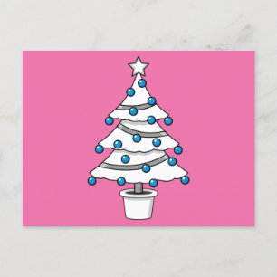 Weißer Weihnachtsbaum Feiertagspostkarte