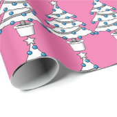 Weißer Weihnachtsbaum Geschenkpapier (Rolleneckpunkt)