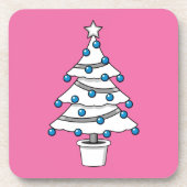 Weißer Weihnachtsbaum Getränkeuntersetzer (Vorderseite)