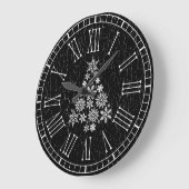 Weißer Weihnachtsbaum Ihr verwitterter Hintergrund Große Wanduhr (Winkel)