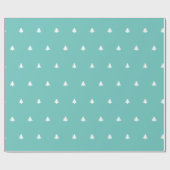 Weißer Weihnachtsbaum Ikonisches Muster Aquamarin Geschenkpapier (Flach)