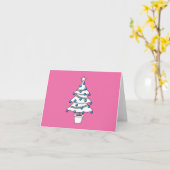 Weißer Weihnachtsbaum Karte (Gelbe Blume)