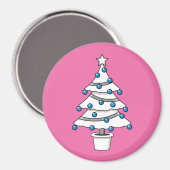 Weißer Weihnachtsbaum Magnet (Vorderseite/Rückseite)