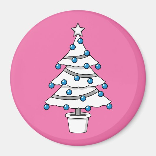 Weißer Weihnachtsbaum Magnet (Vorne)