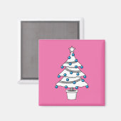 Weißer Weihnachtsbaum Magnet (Vorderseite/Rückseite)