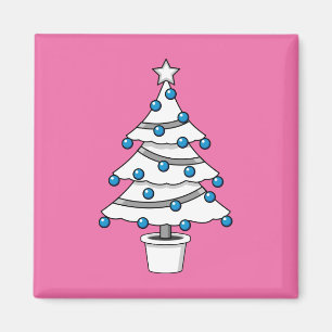 Weißer Weihnachtsbaum Magnet