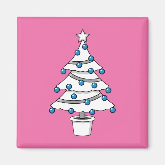 Weißer Weihnachtsbaum Magnet (Vorne)