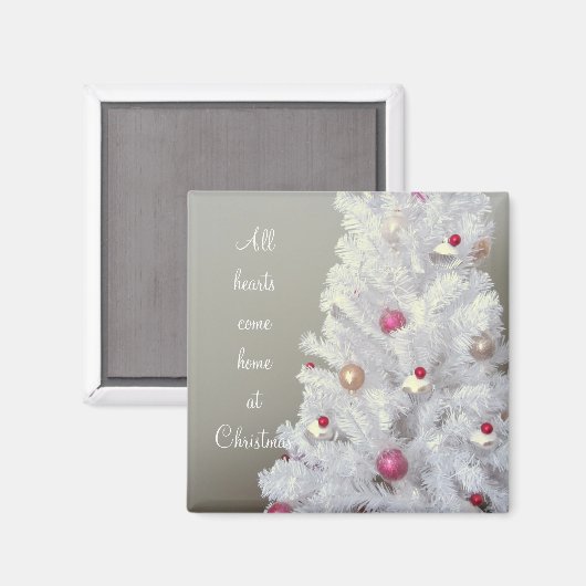 Weißer Weihnachtsbaum Magnet (Vorderseite/Rückseite)