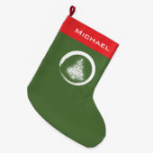 Weißer Weihnachtsbaum mit Enso Großer Weihnachtsstrumpf (Vorderansicht (hängend))