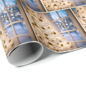 Weißer Weihnachtsbaum mit Licht Geschenkpapier (Rolleneckpunkt)