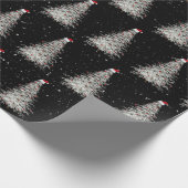 Weißer Weihnachtsbaum mit Weihnachtsmannmütze Geschenkpapier (Ecke)