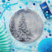 Weißer Weihnachtsbaum Pappteller (Party)